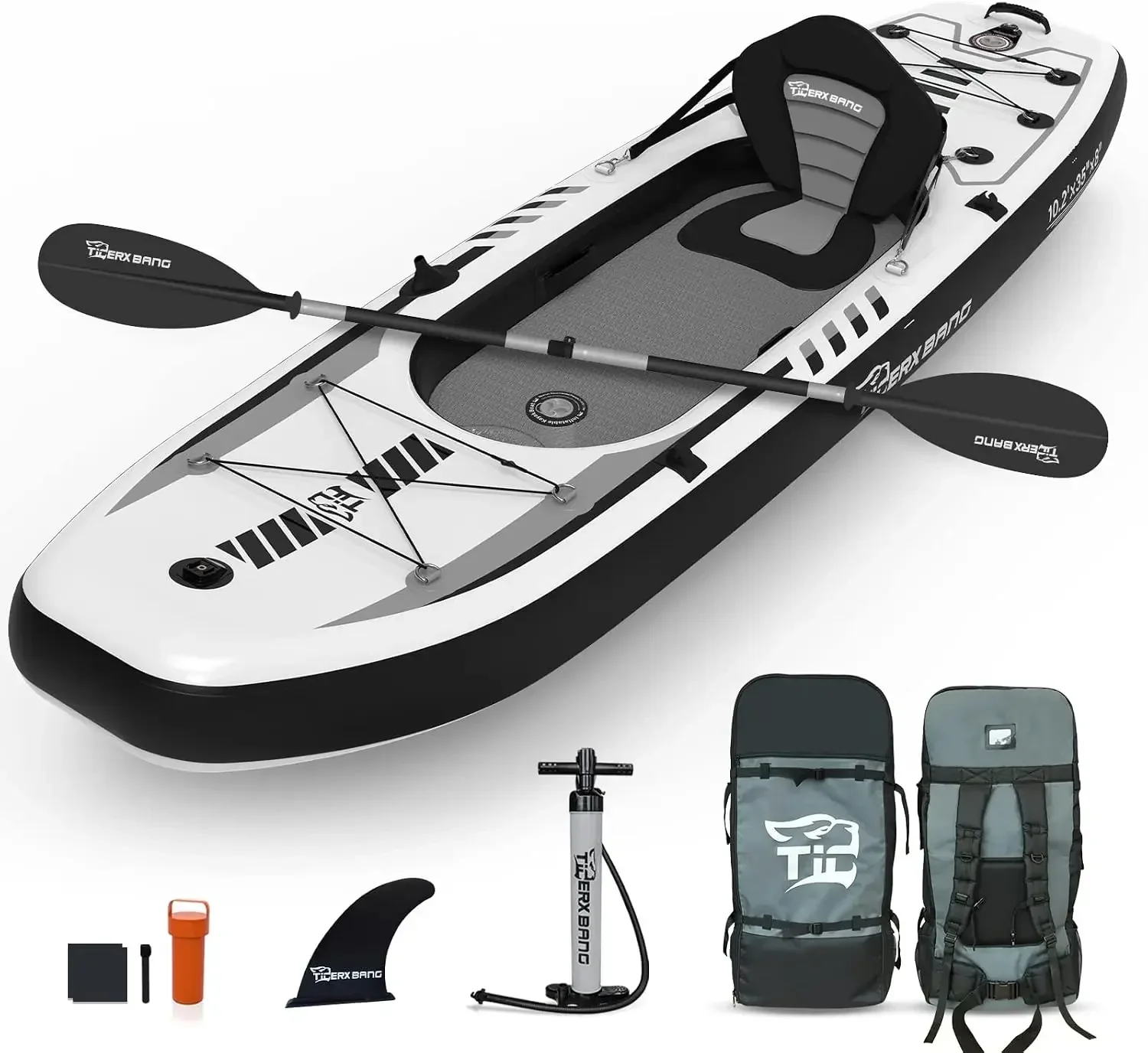 Fishing Boat Aluminum - TIGERXBANG, caiaque insuflável de 10,2' x